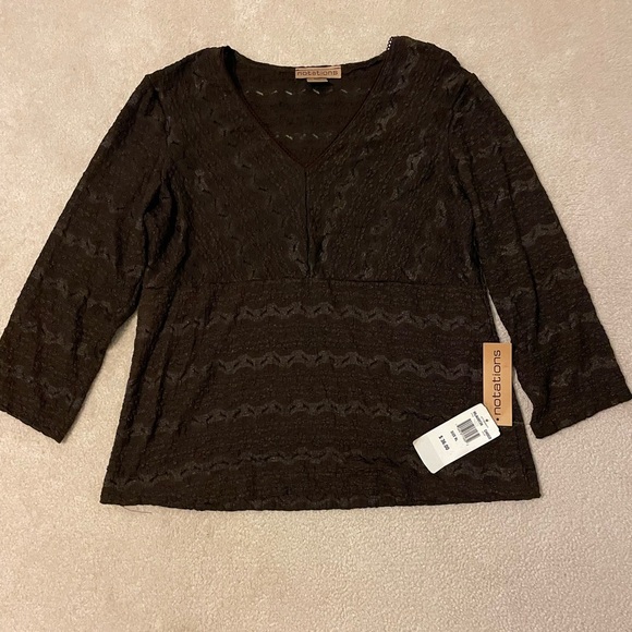 NOTATIONS sheer lacy blouse X-large NWT - Picture 4 of 6